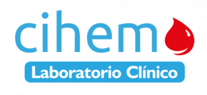 Logo de laboratorio clínico cihem durango en recuadro blanco